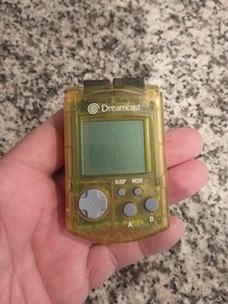 Sega Dreamcast Official VMU Visual Memory Unit Clear Extreme Yellow Nice Shape