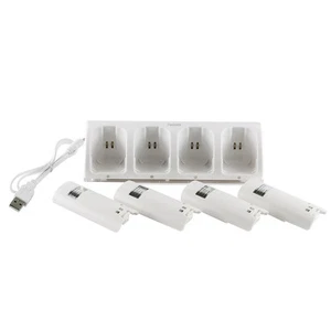4× Rechargeable Battery Pack + Charger Dock For Nintendo Wii Remote Controller - Picture 1 of 6