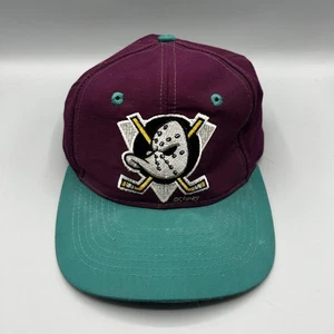 Vintage Mighty Ducks of Anaheim Mütze Kappe Druckknopflasche Herren Einheitsgröße NHL Hockey 90er - Bild 1 von 11