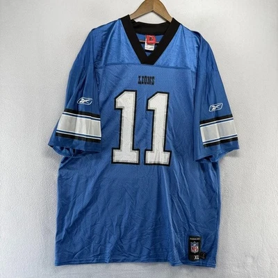 Camiseta De Colección Detroit Lions Para Hombre XL Azul Roy Williams Jugadores NFL Malla y2k Foto 1 de 4