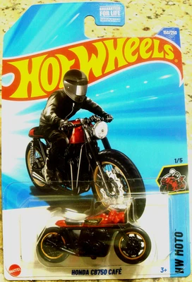 2025 HOT WHEELS HW MOTO #I/5 RED & BLACK HONDA CB750 CAFE - Image 1 of 4