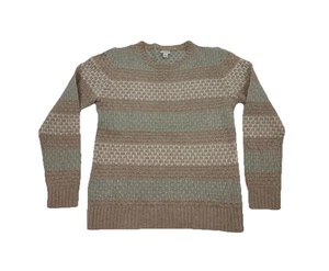 J.Crew Fair Isle Pullover Damen M Neu ohne Etikett Lammwolle Wollmischung Beige Aqua - Bild 1 von 8