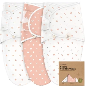 KeaBabies 3er Pack Bio Baby Swaddle Schlafsäcke 3-6 Monate (Schmetterlinge) - Bild 1 von 7