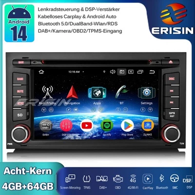 8-Kern Android 14 Autoradio GPS Für Seat Leon Navi OBD2 CarPlay DAB+ RDS Wifi CD - Bild 1 von 4