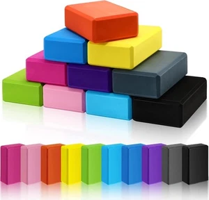 10 Pcs Foam EVA Yoga Blocks Lightweight Non Slip 120g, Mixed Colors - Picture 1 of 9