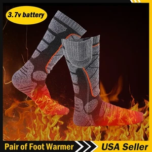 Electric Heated Socks Rechargeable 2000mAh Battery Men Women Winter Foot Warmer - Foto 1 di 13