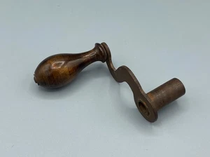 Vintage metal & wood clock winding crank replacement key - Picture 1 of 6