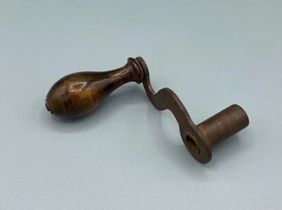 Vintage metal & wood clock winding crank replacement key - Image 1 of 4