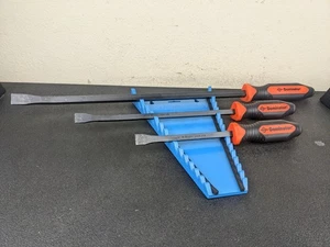 #bm742 Mayhew Tools 61355 Dominator Pry Bar Set ORANGE 3pc Curved 12" 17" 35" - Picture 1 of 15