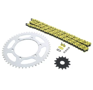 Cadena y piñón de junta tórica amarilla para Yamaha 00-02 YZ426F, 03-14 WR450F 14/50 114L - Imagen 1 de 4