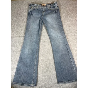 Vintage 90s Y2K Paris Blues Jeans Womens 13 Flare Bell Bottom Stretch Streetwear - Picture 1 of 8