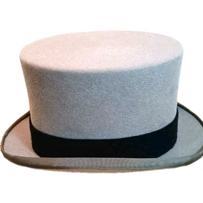 Vintage Top Hat With Hat Box By Moss Brothers Covent Garden Size 7 1/2 . #554 - Image 1 of 4