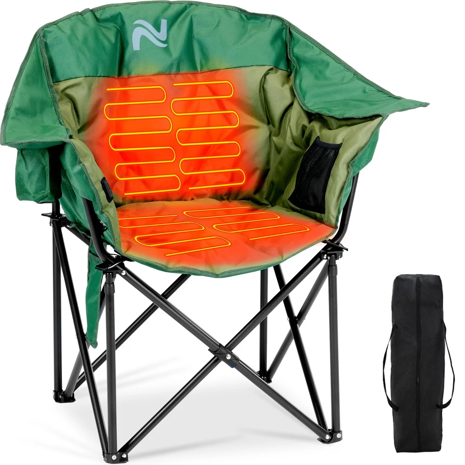 NAIZEA Silla de Camping Climatizada Silla de Masaje con 3 Niveles de Calor Silla Deportiva Acolchada Foto 1 de 4