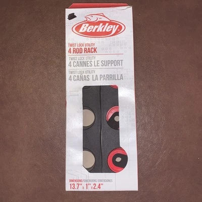 Estante para caña de pescar Berkley Twist Lock, negro, almohadillas de agarre de espuma suave, almacena 4 cañas Foto 1 de 3