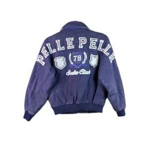 Pelle Pelle Soda Club Jacke Damen Größe Medium Lila Verziert Varsity Retro - Bild 1 von 24