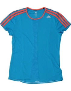ADIDAS Womens Climalite T-Shirt Top UK 12/14 Medium Blue Polyester CE13 - Picture 1 of 4