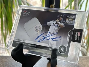 2020 Topps Now World Series Auto Relic Card 54/99 Rays Brandon Lowe #451A 2 HRs - Bild 1 von 6