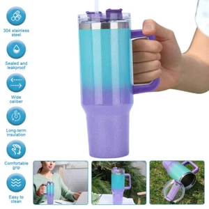 40oz second generation car cup large capacity portable straw cup with handle 304 - Picture 1 of 16