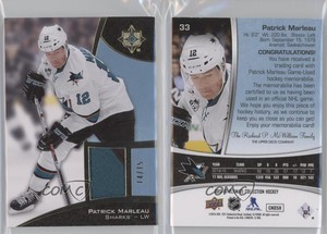 2015-16 Upper Deck Ultimate Collection Gold Patch /15 Patrick Marleau #33 Patch