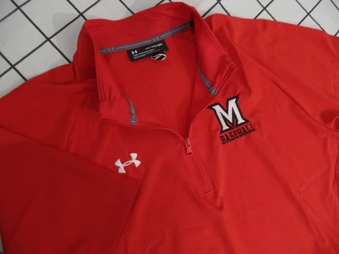 Miami Of Ohio University BASEBALL UNDER ARMOUR  1/4 Golf Shirt Mens XXL Cover