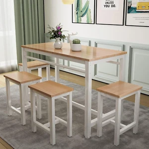 AWQM 5 Pcs Dining Table Set, Modern Bar Table Set with 4 Chairs, Home Kitchen - Picture 1 of 12