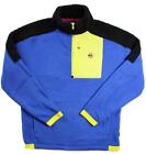 Nautica Mens Pullover Fleece Jacket S Long Sleeve 1/4 Zip Mock Neck Blue $118