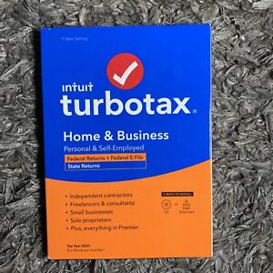 New Sealed Intuit TurboTax Home & Business 2021 Federal State Tax Windows Mac