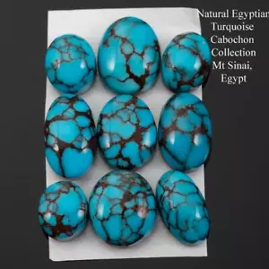 AAA EGYPTIAN TURQUOISE Cabochon Cab Lot PRINCE SPIDERWEB Natural 90.5 NoT Bisbee - Picture 1 of 6