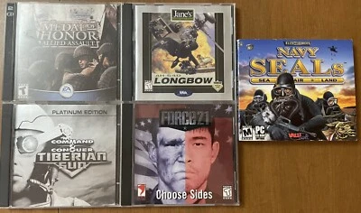 x5 Military War Games PC Microsoft Lot Medal Of Honor Force 21 Navy Seals Battle - Image 1 of 4