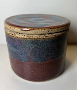 Studio Art Pottery 3” Butter Bell / Crock - Spring Mill State Park - Red Purple - Picture 1 of 12
