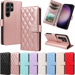 For Samsung S24 S23 S22 S21 S20 S10 Note20 Ultra Wallet Leather Phone Case Cover - Picture 1 of 55