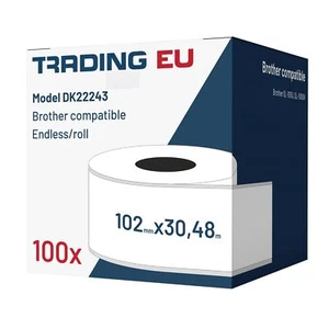 100xEtiqueta compatible con Brother DK22243 102mm x 30,48 m continua +1x soporte - Imagen 1 de 6