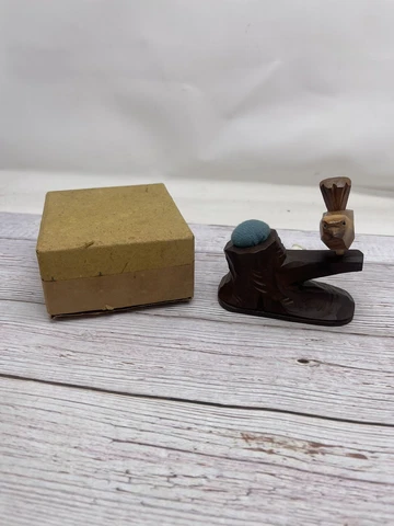 Bird On Branch Pin Cushion & Thimble Holder Western Germany New Cover