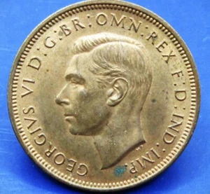 1944 KING GEORGE VI HALFPENNY WITH GOOD LUSTRE - Picture 1 of 3