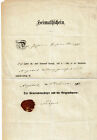Heimatschein Gemeinde Argestorf Calenberg Wennigsen Siegel Dokument 1876