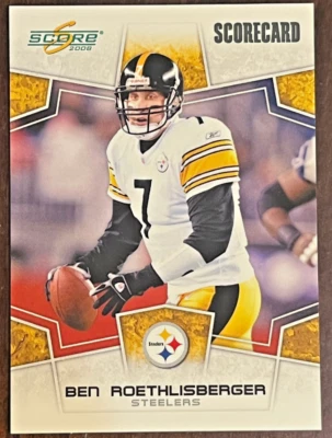 2008 Score Football Ben Roethlisberger Scorecard #d 213/649 - see pics - Image 1 of 4