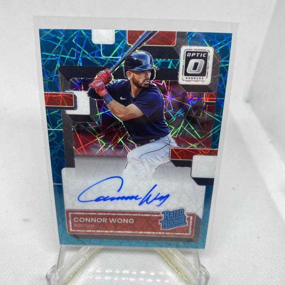 2022 Donruss Optic Rated Rookies Auto Carolina Blue Velocity Connor Wong /49 - Image 1 of 2