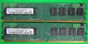 PC2-6400U DDR2 2 1GB Desktop Memory - Samsung M378T2863RZS-CF7 - Picture 1 of 2