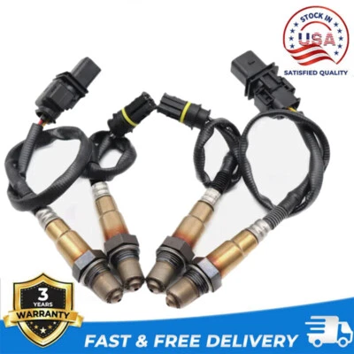 Sensor de oxígeno O2 aguas arriba + aguas abajo 4 piezas para BMW 750i V8 2006 2007 2008 4,8 L Foto 1 de 4