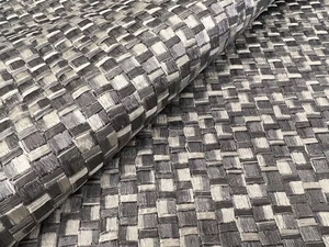 Zinc Textile All Over Square Embroidery Fabric- Hauberk Tungsten 1.75 yd Z528/02 - Picture 1 of 4