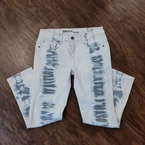 DKNY ROCKER WHITE BLUE TIE DYE PANTS YOUNG GIRLS KIDS 16 - Picture 1 of 8