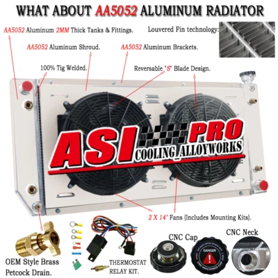4 Row Radiator Shroud Fan Relay For 1989-1999 Chevy C/K 1500 2500 3500 GMC Yukon — 第 1/4 张图片