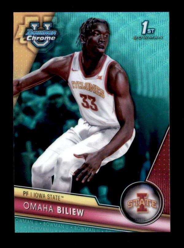 OMAHA BILIEW 2023/24 BOWMAN CHROME UNIVERSITY #32 AQUA WAVE RC #089/299 BF4226 - Image 1 of 1