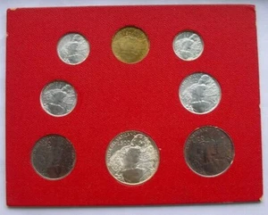 Vatican 1966 Mint Set of 8 Coins,With Silver Coin,UNC - Picture 1 of 2