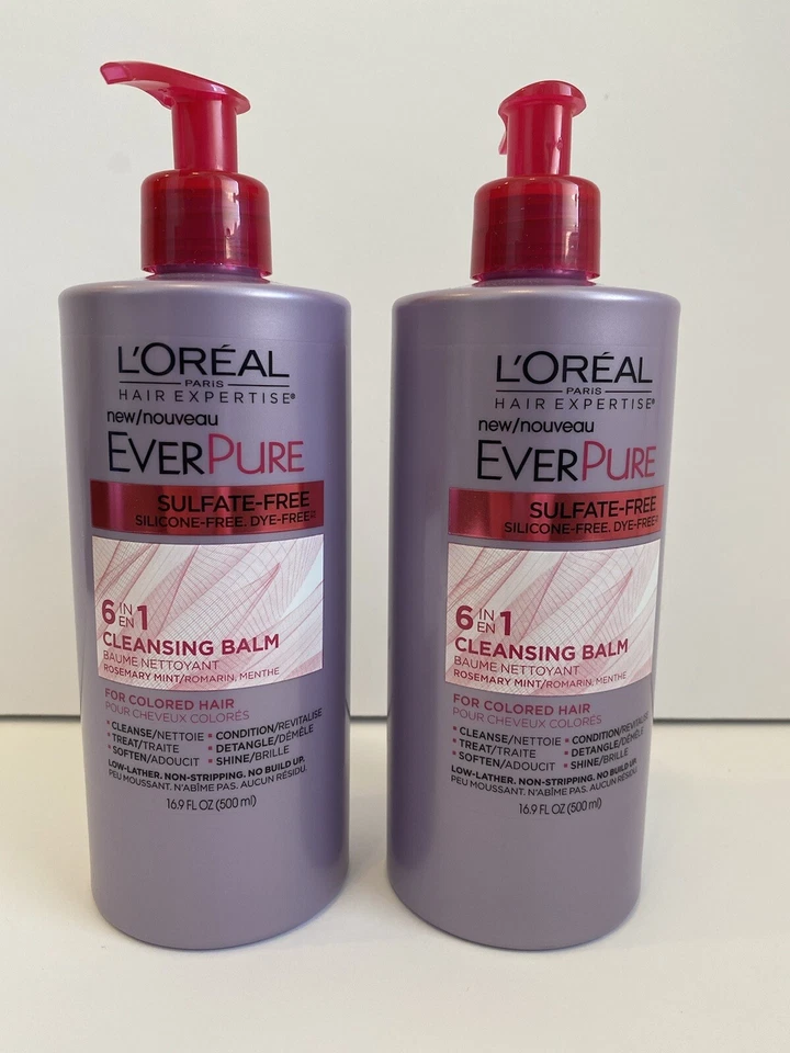2 X L'OREAL EVERPURE 6-in-1 Cleansing Balm - For Colored Hair 16.9 fl oz - Image 1 of 1