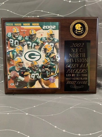 2002 N.F.C North Division Green Bay Packers Plaque Brett Farve MVP NFL Cover