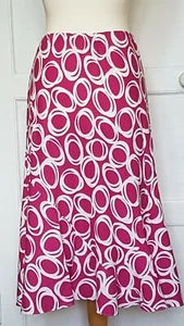 DAMART SIZE 16 L31 FUCHSIA LINEN BLEND ELASTICATED PULL ON SKIRT DM8 - Picture 1 of 4