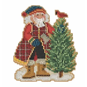 Scotch Pine Santa Cross Stitch Kit Mill Hill 2022 Timberline Santas MH202231 - Picture 1 of 1