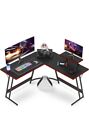 Victone L Shaped 51 Inch Gaming Desk Office Writing  Workstation(black)