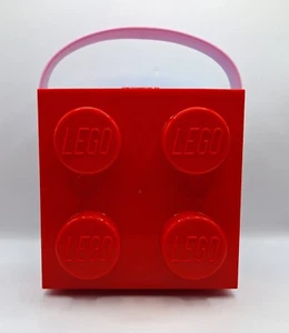 Red Lego 4003 Storage Brick Storage Cube 4 Stud Case Container With Handle NEW - Picture 1 of 9